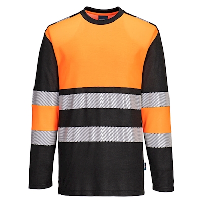 Immagine di Pw3 t-shirt hi-vis classe 1 m/l PORTWEST PW312 colore arancione/nero taglia XXXXL