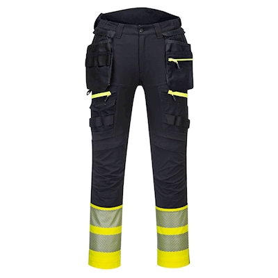 Immagine di Dx4 pantaloni holster alta visibilitè  classe 1 PORTWEST DX445 colore Yellow/Black taglia 44