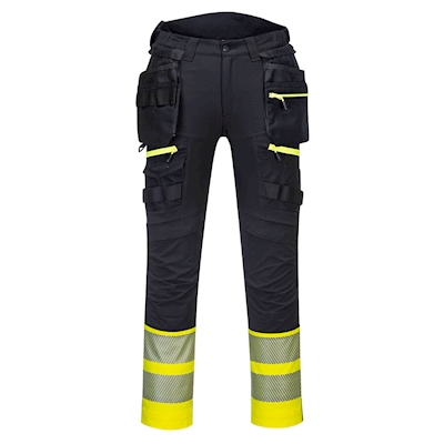 Immagine di Dx4 pantaloni holster alta visibilitè  classe 1 PORTWEST DX445 colore Yellow/Black taglia 58