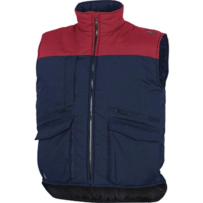 Immagine di Gilet multitasche DELTAPLUS SIERRA in poliestere/cotone colore blu/rosso taglia L