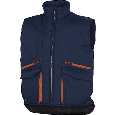 Immagine di Gilet multitasche DELTAPLUS SIERRA in poliestere/cotone colore blu/arancio taglia L