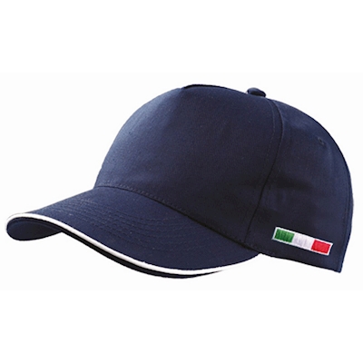 Immagine di Cappellino Vigor Italia 5 Pannelli in cotone colore blu 500+