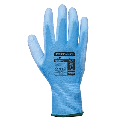 Immagine di Guanti con palmo in PU PORTWEST A120 colore blu taglia XL - paio