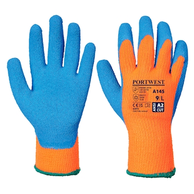 Immagine di Guanti grip antifreddo PORTWEST A145 colore arancione/blu taglia M - paio
