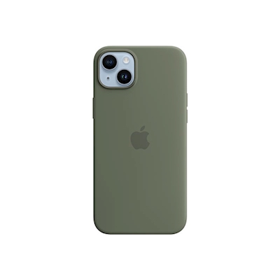 Immagine di Custodia magsafe in silicone per iphone 14 plus colore oliva