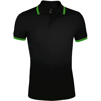 Immagine di Polo manica corta SOL'S PASADENA UOMO colore nero/verde lime taglia XXL