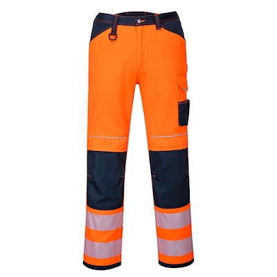 Immagine di Pantalone alta visibilità PORTWEST PW3 colore arancione/blu navy taglia 48