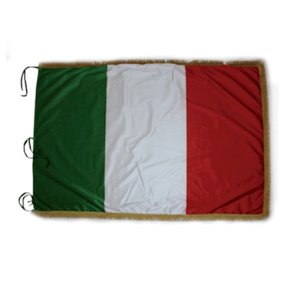 Immagine di Bandiera Italia cm 150x100 c/frangia oro pol.naut