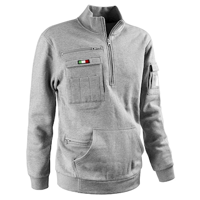 Immagine di Felpa mezza zip SOTTOZERO TANK colore grigio melange scuro taglia S