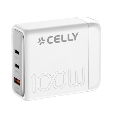 Immagine di Caricabatterie Bianco CELLY PS3GAN100W - Power Station 100W [PRO POWER] PS3GAN100WWH