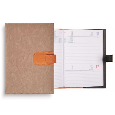 Immagine di Agenda portafoglio con tasca porta card giornaliera cm 15x21 beige 30+