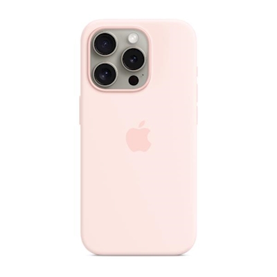 Immagine di Custodia MagSafe in silicone per iPhone 15 Pro Max colore rosa confetto