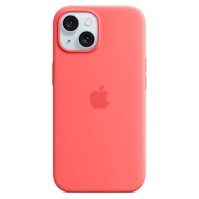 Immagine di Custodia MagSafe in silicone per iPhone 15 Plus colore guava