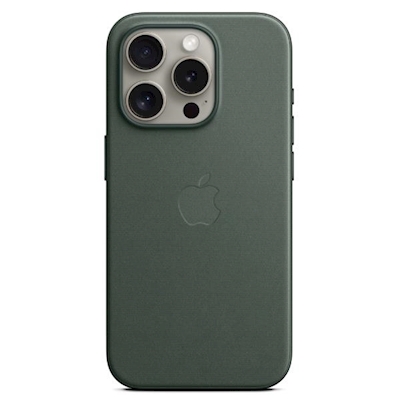 Immagine di Custodia MagSafe in tessuto FineWoven per iPhone 15 Pro Max colore verde