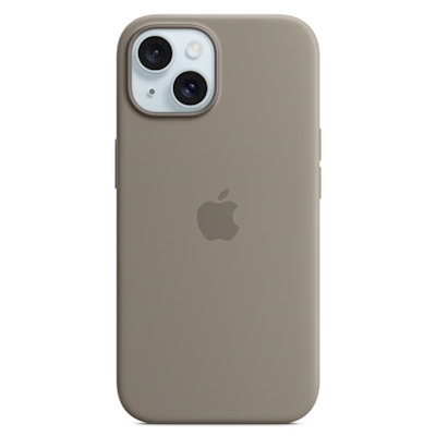 Immagine di Custodia MagSafe trasparente per iPhone 15 colore grigio creta