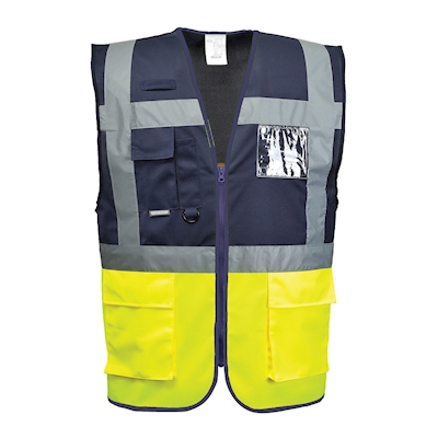 Immagine di Gilet executive paris PORTWEST C276 colore giallo/blu navy taglia XXXL