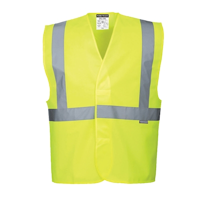 Immagine di Gilet una banda orizzontale e due verticali hi-vis PORTWEST C472 colore giallo taglia L/XL