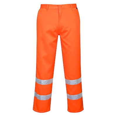 Immagine di Pantaloni poliestere-cotone hi-vis PORTWEST E041 colore arancione taglia XL
