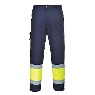 Immagine di Pantalone Combat Bicolore Hi-Vis PORTWEST colore Yellow/Navy Tall taglia L