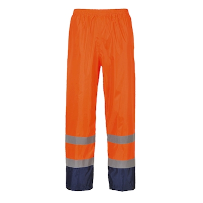Immagine di Pantalone classic bicolore impermeabile hi-vis PORTWEST H444 colore arancione/blu navy taglia L