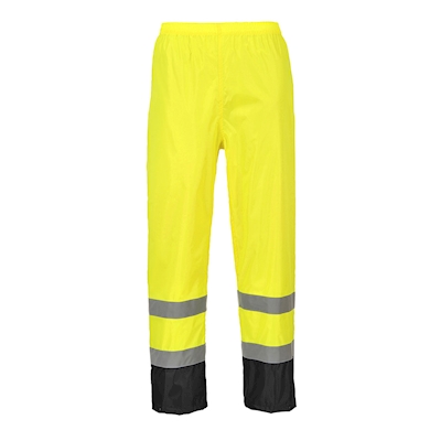 Immagine di Pantalone classic bicolore impermeabile hi-vis PORTWEST H444 colore Yellow/Black taglia L