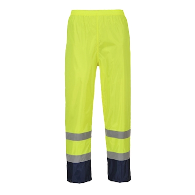 Immagine di Pantalone classic bicolore impermeabile hi-vis PORTWEST H444 colore giallo/blu navy taglia L