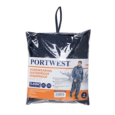 Immagine di Completo impermeabile essentials (completo 2 pezzi) PORTWEST L440 colore blu navy taglia L