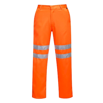 Immagine di Pantaloni Poliestere-cotone RIS Hi-Vis PORTWEST colore arancione taglia L