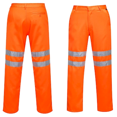 Immagine di Pantaloni Poliestere-cotone RIS Hi-Vis PORTWEST colore Orange Tall taglia M
