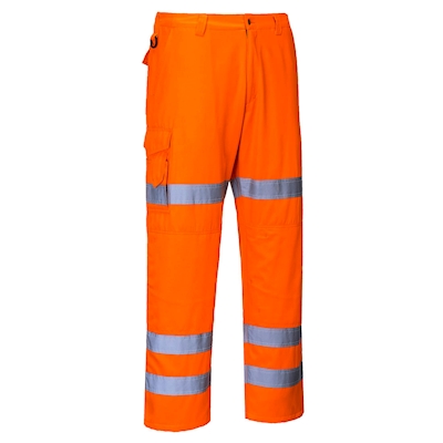 Immagine di Pantaloni combat a tre bande hi-vis PORTWEST RT49 colore arancione taglia S