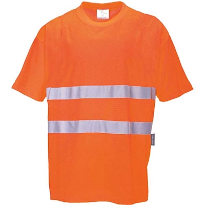 Immagine di T-shirt alta visibilità PORTWEST COTTON COMFORT colore arancione taglia S