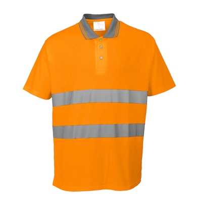 Immagine di Polo alta visibilità PORTWEST COTTON COMFORT colore arancione taglia L