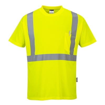 Immagine di T-shirt con taschino hi-vis PORTWEST S190 colore giallo taglia XXXXXL