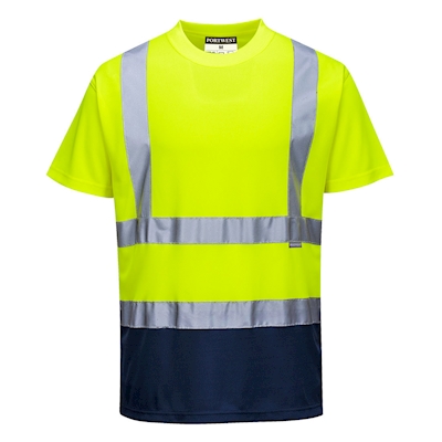 Immagine di T-shirt bicolore hi-vis PORTWEST S378 colore giallo/blu navy taglia XXXXXL