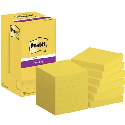 Immagine di Post-it 3M 654-s super sticky 90 ff 76x76 giallo