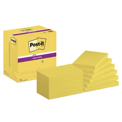 Immagine di Post-it 3M 655-s super sticky 90 ff 76x127 giallo