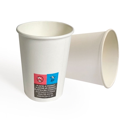 Immagine di Bicchieri in carta da caffè per bevande calde e fredde 2,5 oz/75 ml colore bianco