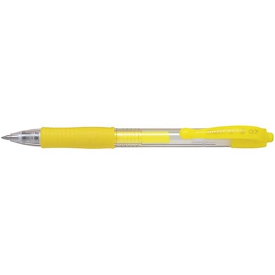 Immagine di Roller ink gel a scatto colore giallo PILOT G2 punta fine mm 0,7