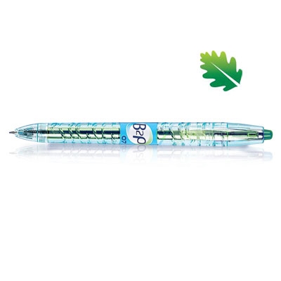 Immagine di Roller ink gel a scatto colore verde PILOT B2P BEGREEN punta fine mm 0,7