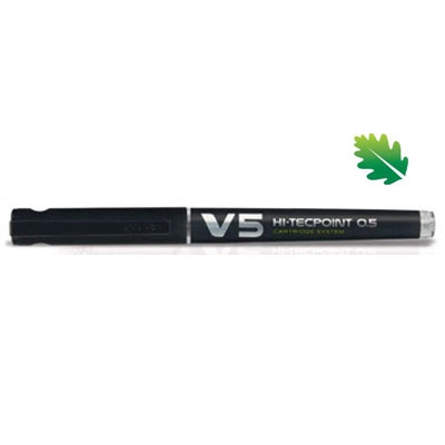 Immagine di Roller colore nero PILOT HI-TECPOINT V5 ricaricabile Begreen punta superfine mm 0,5