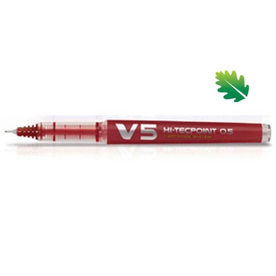 Immagine di Roller colore rosso PILOT HI-TECPOINT V5 ricaricabile Begreen punta superfine mm 0,5