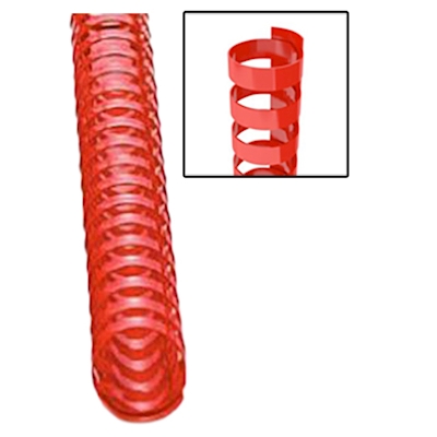 Immagine di Dorsi plastici TOSINGRAF a 21 anelli tondi mm 28 rosso