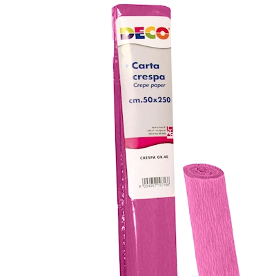 Immagine di Carta crespa DECO g40 rotolo cm 50x250 colore rosa