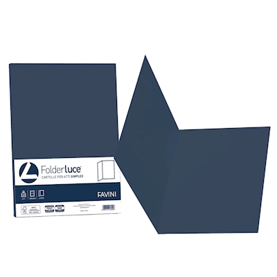 Immagine di Cartelline FAVINI per atti Simplex cm 25x34 200g colore blu cobalto