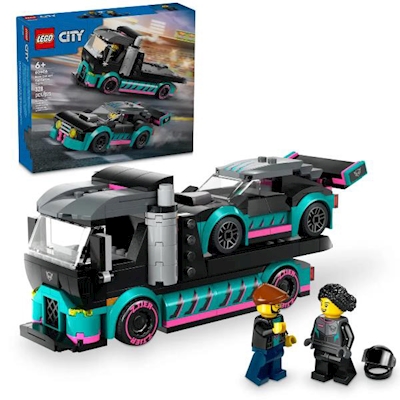 Immagine di Costruzioni LEGO Auto da corsa e trasportatore 60406A