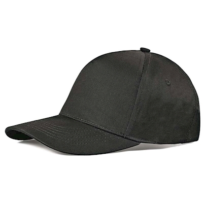 Immagine di Cappellino Golf 5 pannelli in cotone colore nero 2500+