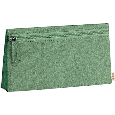 Immagine di Beauty Case Odetta in cotone riciclato con soffietto colore verde 100+
