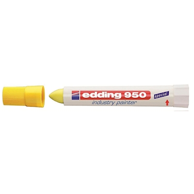 Immagine di Marcatore a vernice solida colore giallo EDDING E-950 punta conica maxi