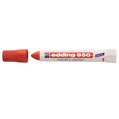 Immagine di Marcatore a vernice solida colore rosso EDDING E-950 punta conica maxi