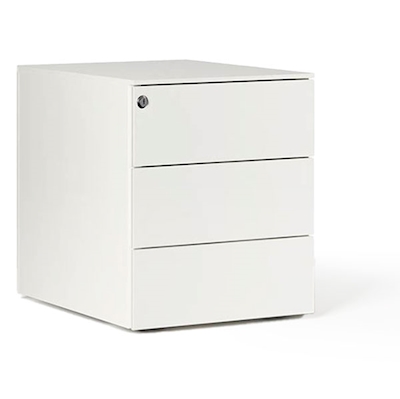 Immagine di Cassettiera metallica a 3 cassetti su ruote con serratura UNIVERSAL QUICK 420 colore bianco